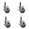 Service Caster 3.5'' SS Gray Poly Swivel 3/4'' Expanding Stem Caster Set with Brake, 4PK SCC-SSEX20S3514-PPUB-TLB-34-4 - alternate 1